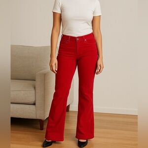 TOMMY HILFIGER NWT Red Flare Women's corduroy pants cords size 8